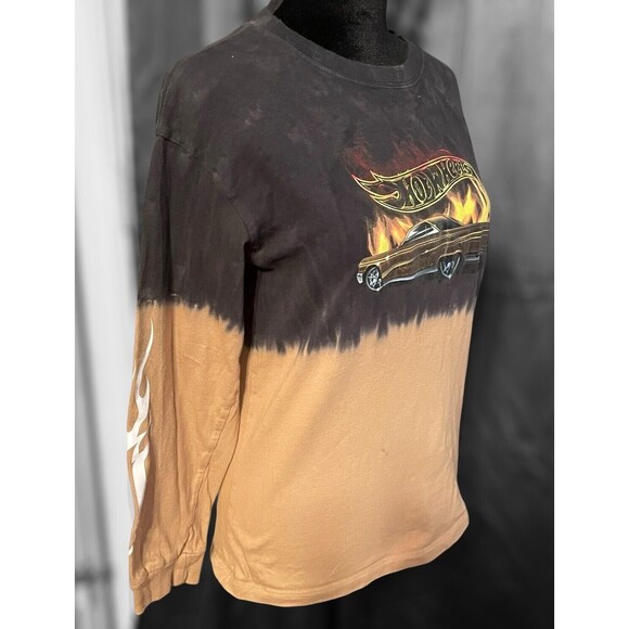 Hot Wheels Black & Brown Dip Dye Long Sleeve Flame Car Graphic - Picture 8 of 14